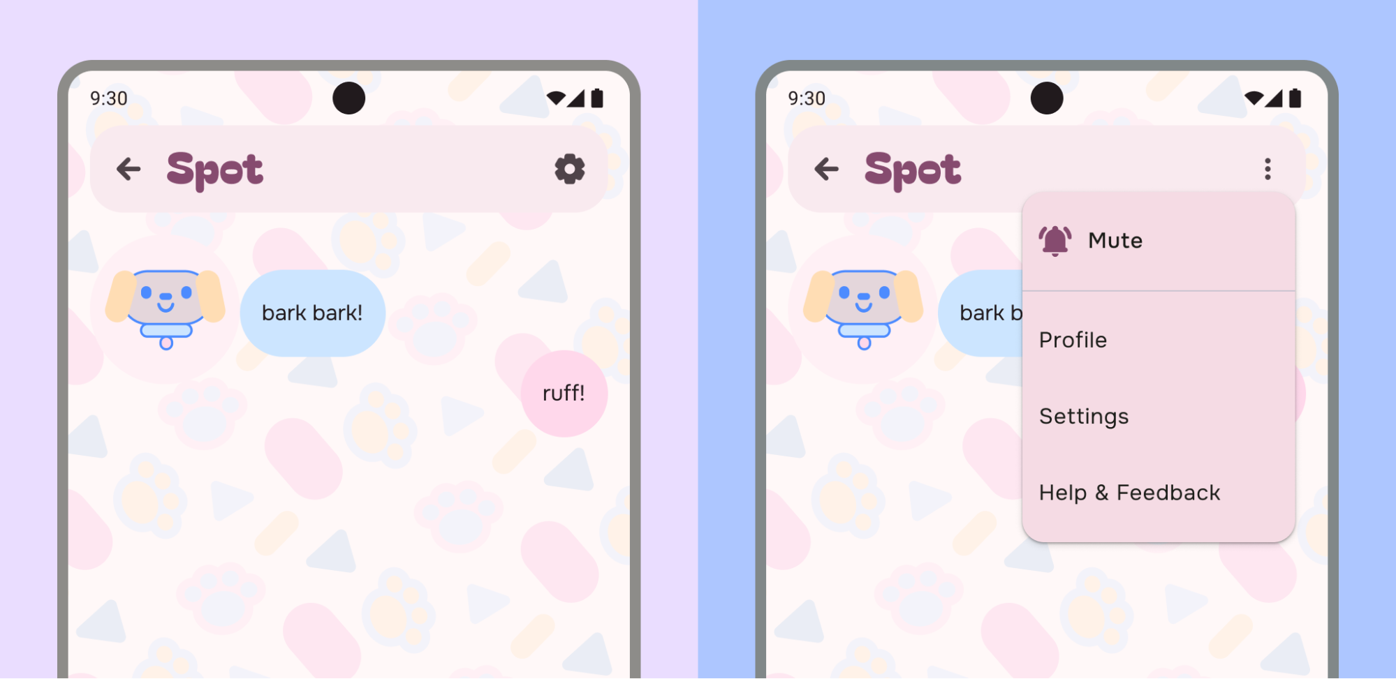 দুটি অবস্থানে সেটিংস