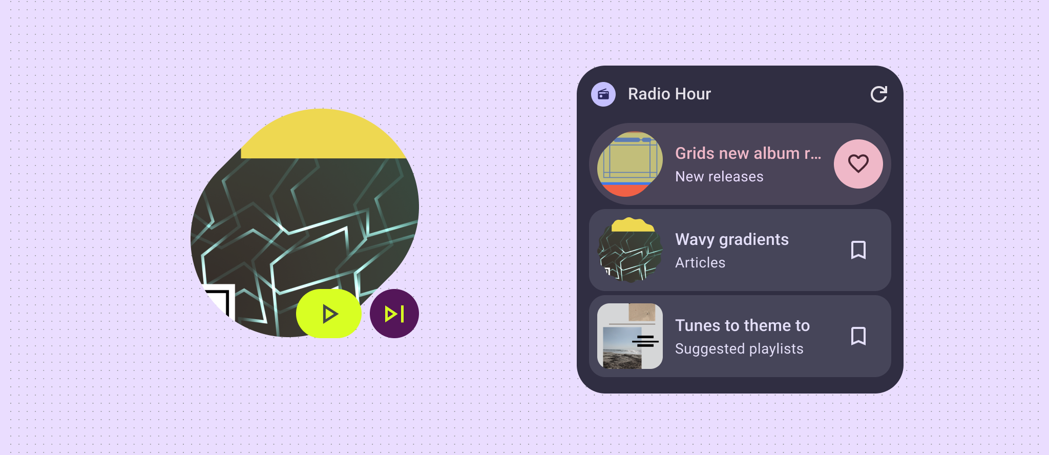 Widgets using different shapes