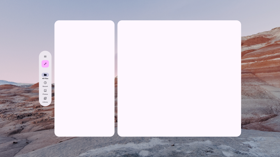 Kolumna nawigacji przestrzennej z Material Design w Full

Space