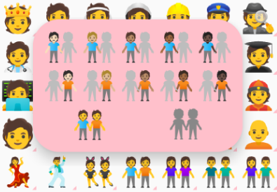 לחיצה ארוכה על אמוג'י של זוג