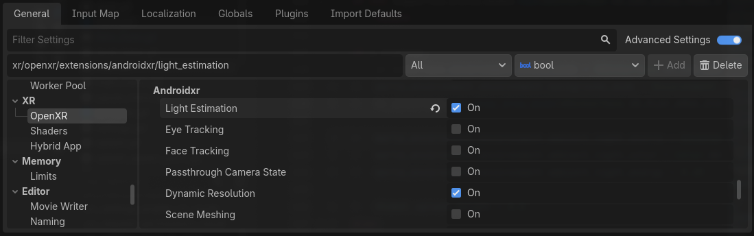 Configure the options in the 
