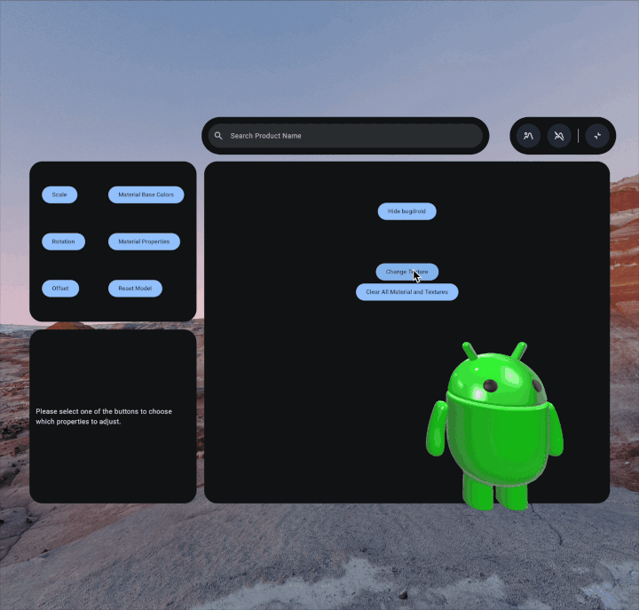 Example of changing the texture on a 3d model