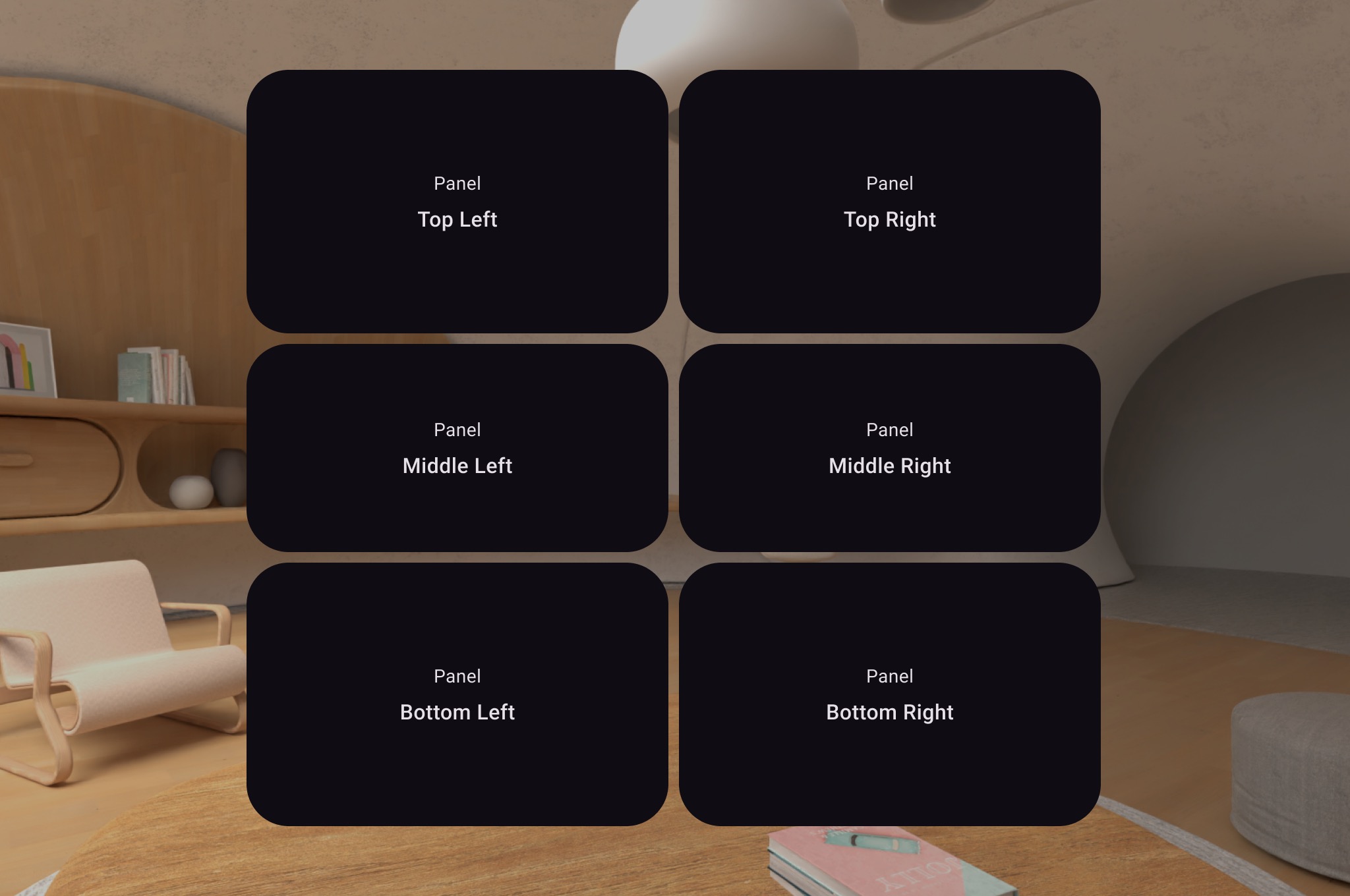 مثال على لوحات مكانية متعددة في تخطيط مكاني