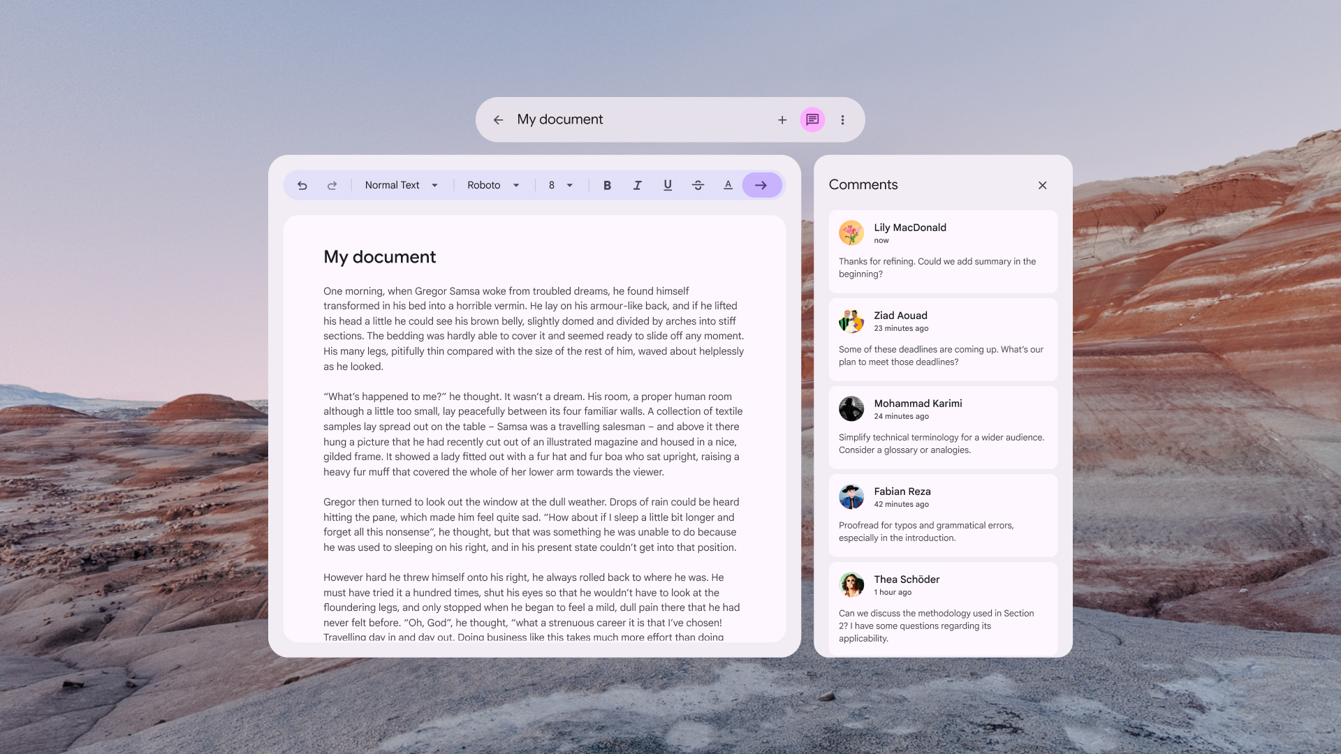 Spatialized (XR-adapted) top app
bar