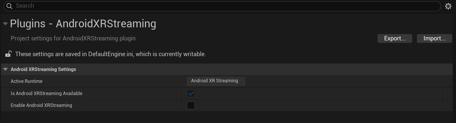 فعال کردن زمان اجرای Android XR Streaming