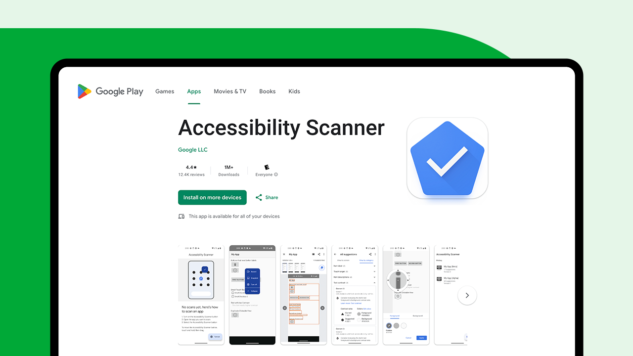 Eintrag des Accessibility Scanner im Google Play Store