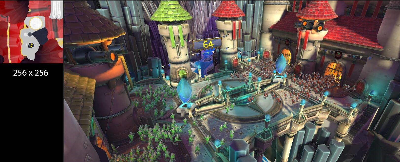 Hoạ tiết nhỏ được sử dụng trên mô hình kết xuất từ khoảng cách xa