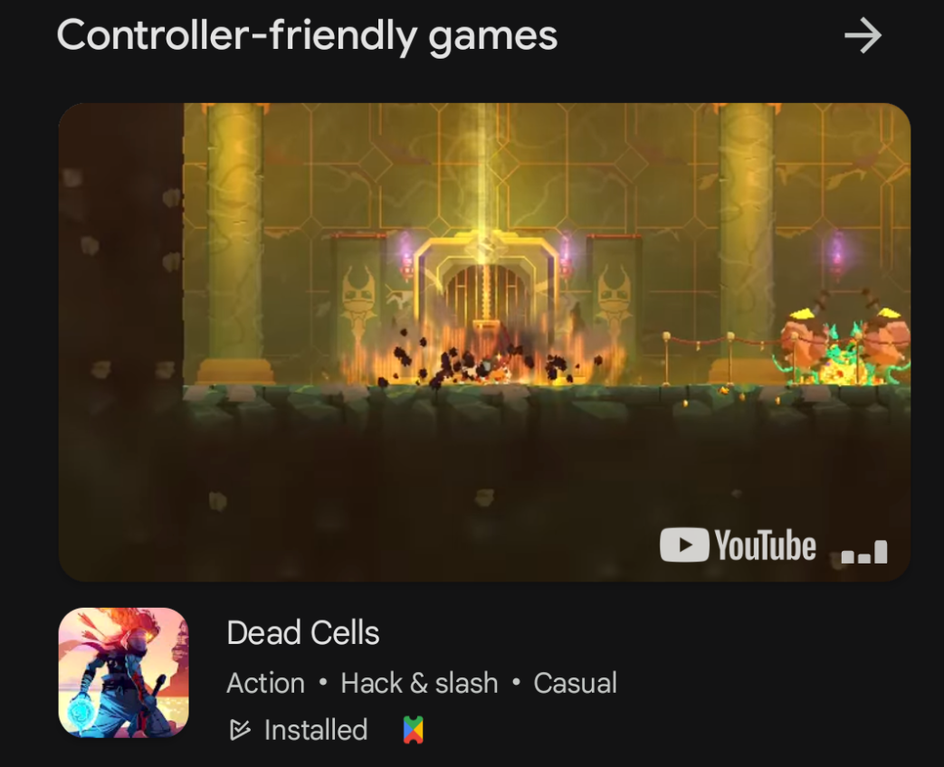 يتضمّن اشتراك Google Play Pass قسمًا مناسبًا لوحدات التحكّم يتم تنظيمه يدويًا.