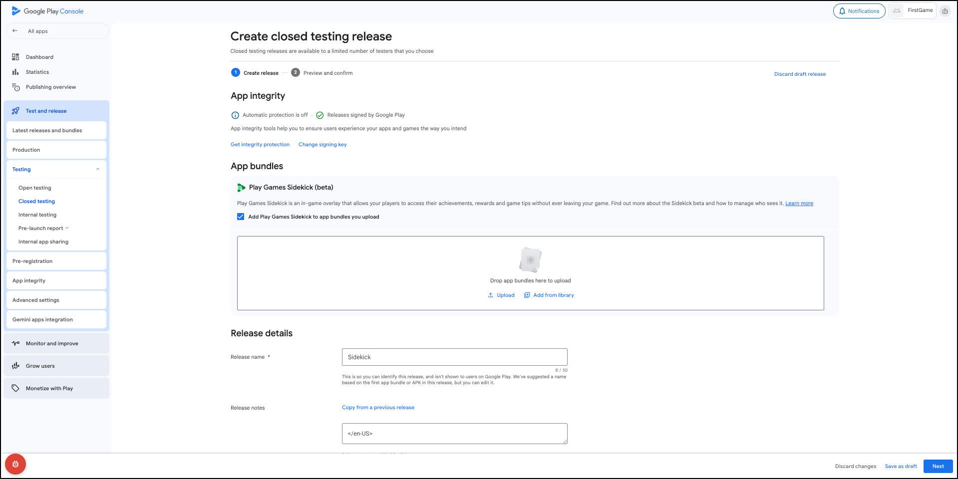 گزینه «افزودن بازیهای جانبی پلی به بستههای اپلیکیشنی که آپلود میکنید» را در کنسول پلی تیک بزنید.