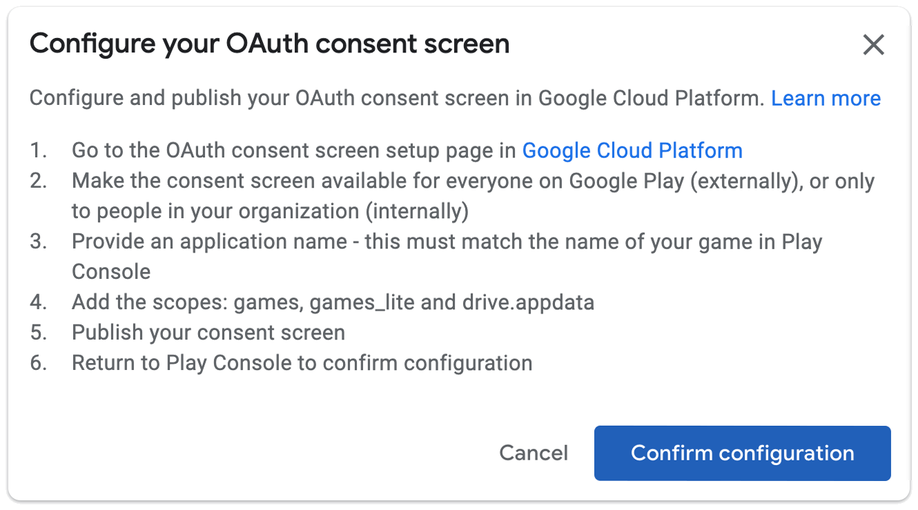 แจ้งให้กำหนดค่าหน้าจอขอความยินยอม OAuth