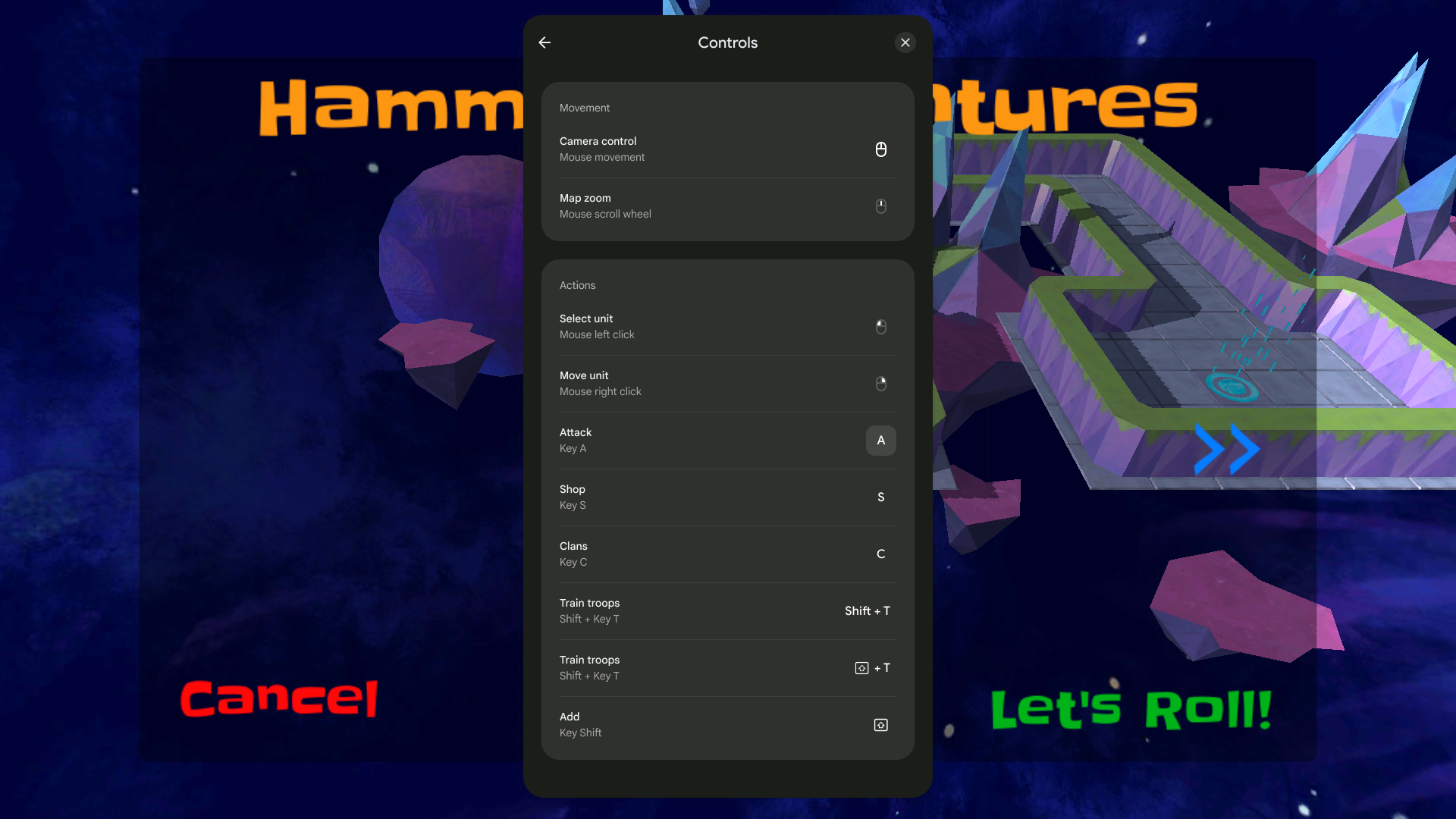 螢幕截圖顯示 Input SDK 疊加在範例遊戲畫面上