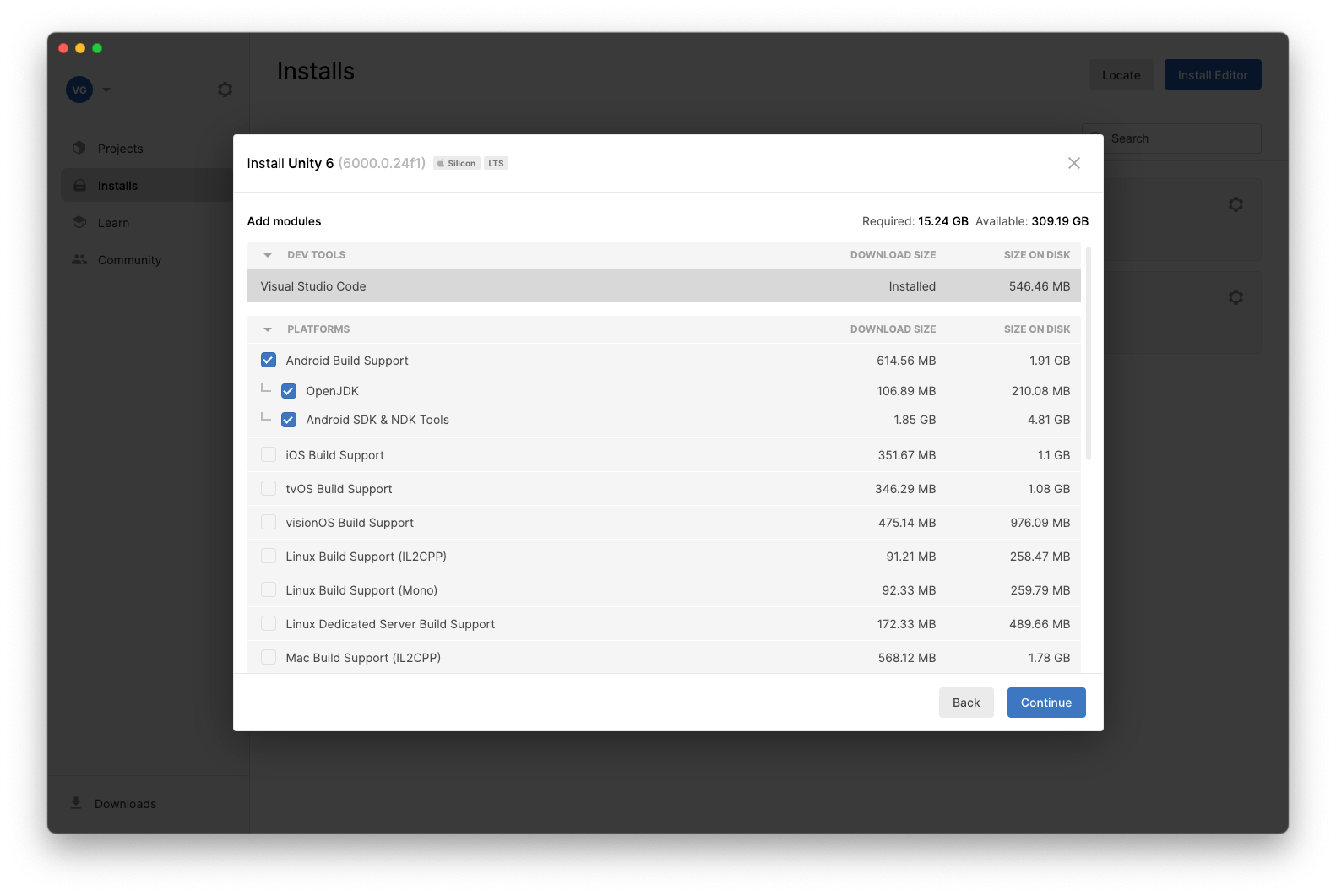 ইউনিটিতে অ্যান্ড্রয়েড বিল্ড সাপোর্ট এনডিকে বিকল্প যোগ করুন হাব