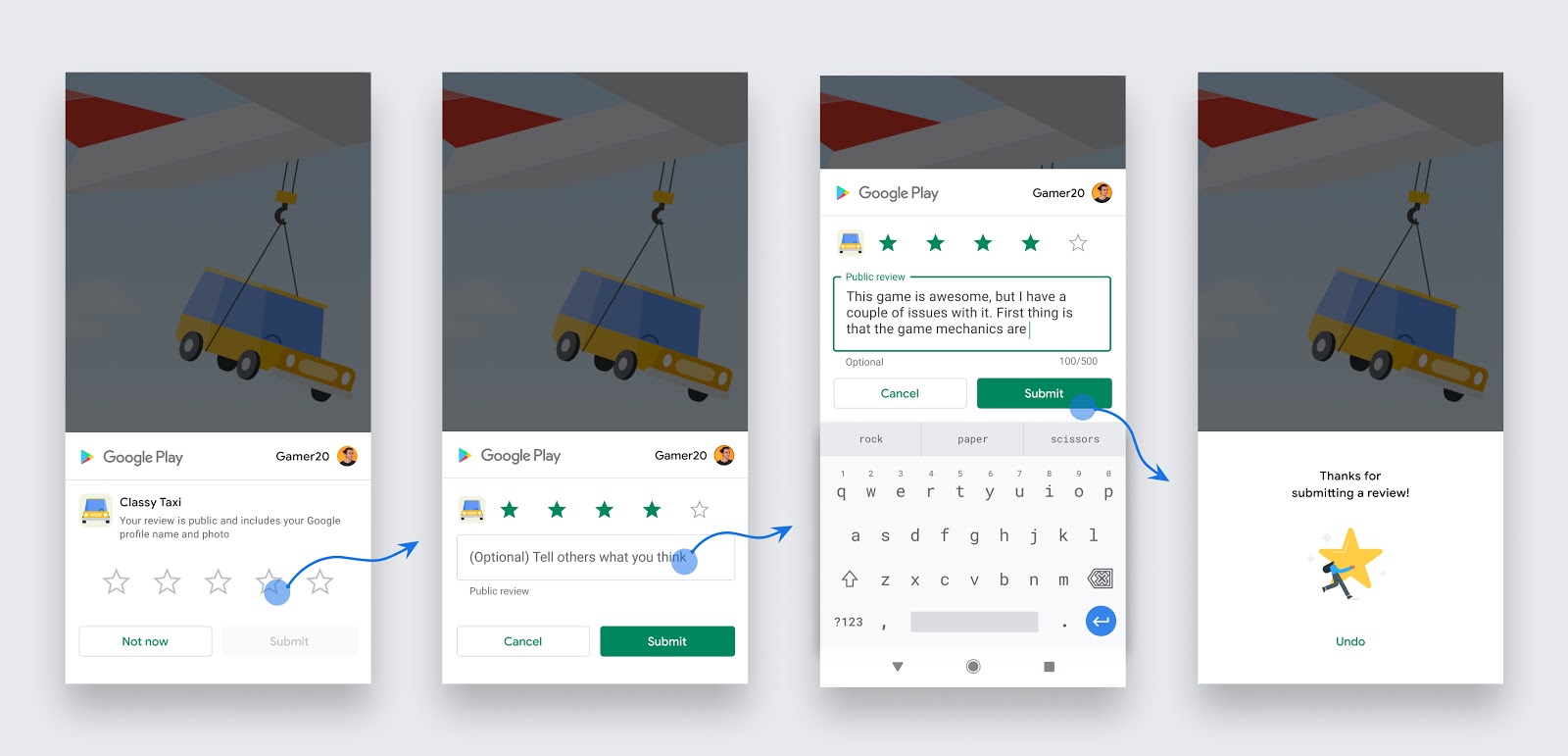 Ablauf der App-Überprüfung für einen Nutzer