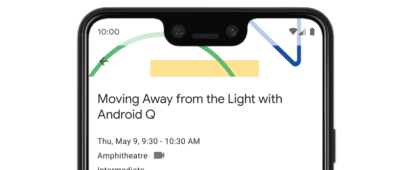 स्टेटस बार के पीछे की इमेज का उदाहरण