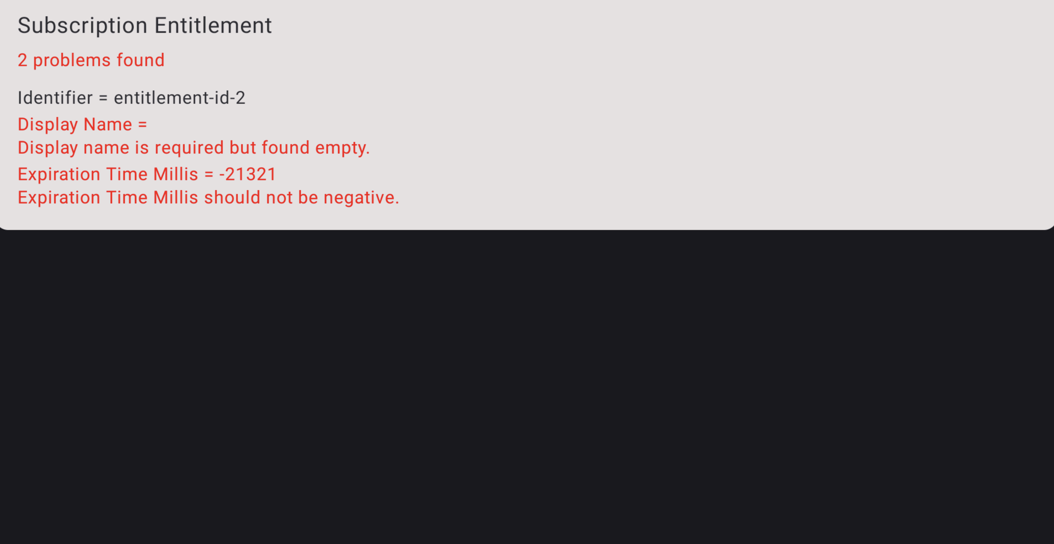 Screenshot dell&#39;errore dell&#39;app di verifica