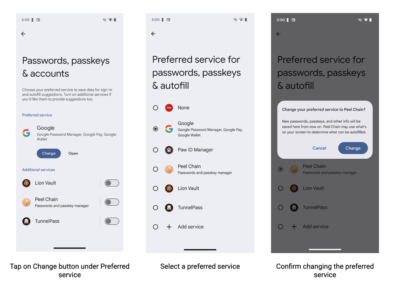 Configuración de Chrome que muestra el botón de activación &quot;Autocompletar con otro servicio&quot; habilitado