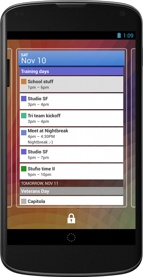 Takvim kilit ekranı widget'ı