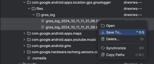 Dialog to save files to computer