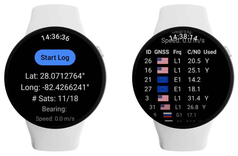 Wear OS के लिए GnssLogger
