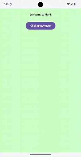 Поведение NavDisplay по умолчанию с двумя пунктами назначения.