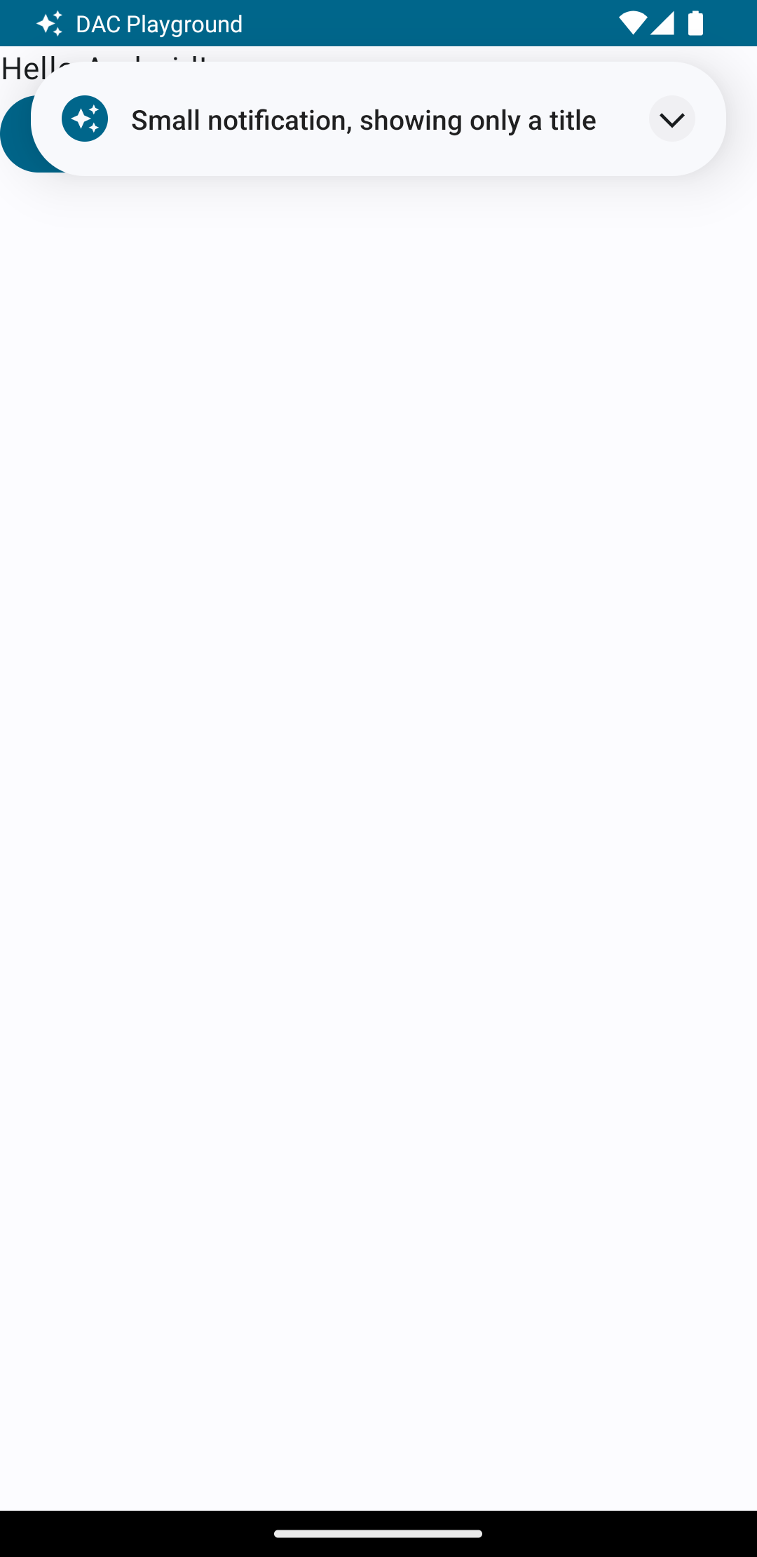 Un'immagine che mostra una notifica compressa