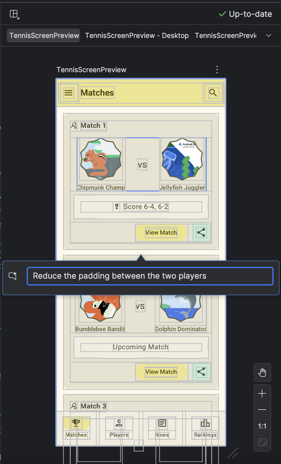 'Transform UI with Gemini' modal dialog