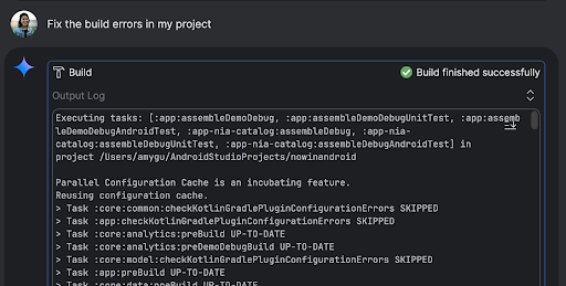 Agen akan membuat project Anda dan menilai apakah ada error.