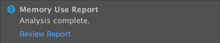 Notifica che indica che un report sull&#39;utilizzo della memoria è pronto per la revisione