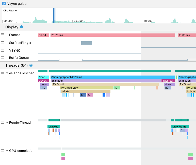 Display의 Threads 섹션
