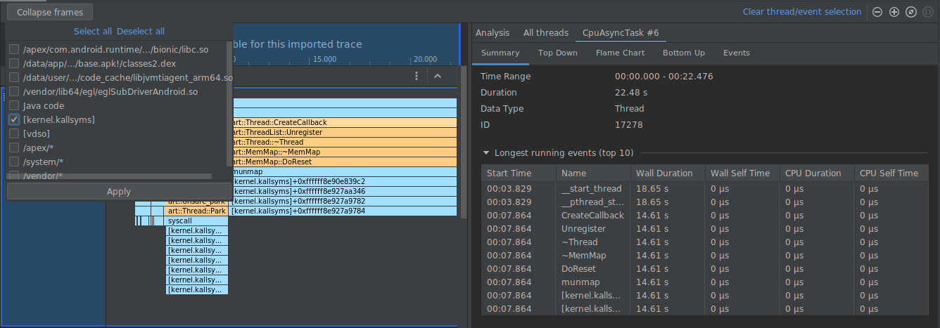 Contoh menu simpleperf