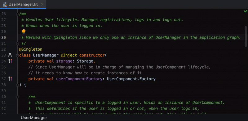 Dagger 소비자 및 제공업체로 이동하는 IDE 거터 작업