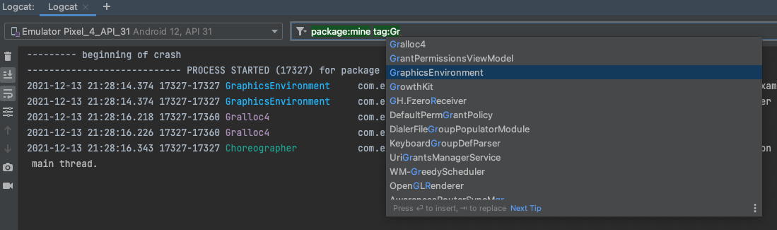 ภาพหน้าจอของไวยากรณ์การค้นหาใหม่ที่มีการเติมข้อความอัตโนมัติ