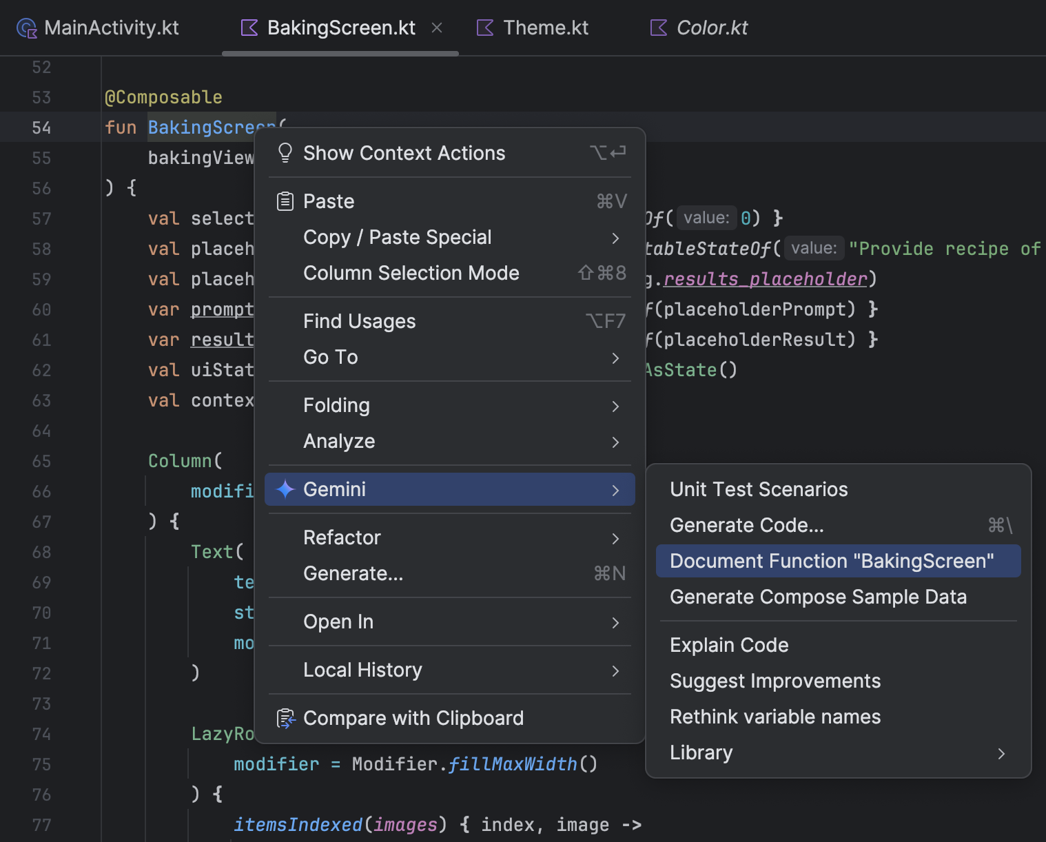 “文档功能”选项显示在列表顶部附近