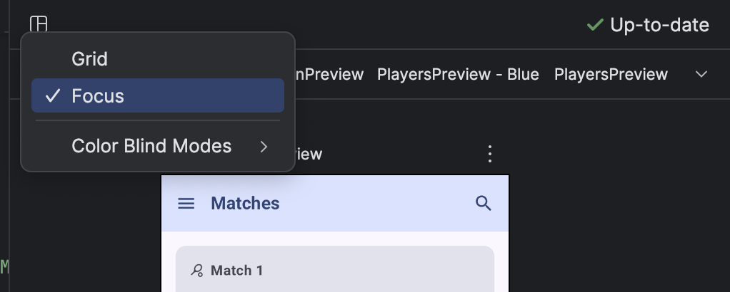 作成プレビューのフォーカス モード