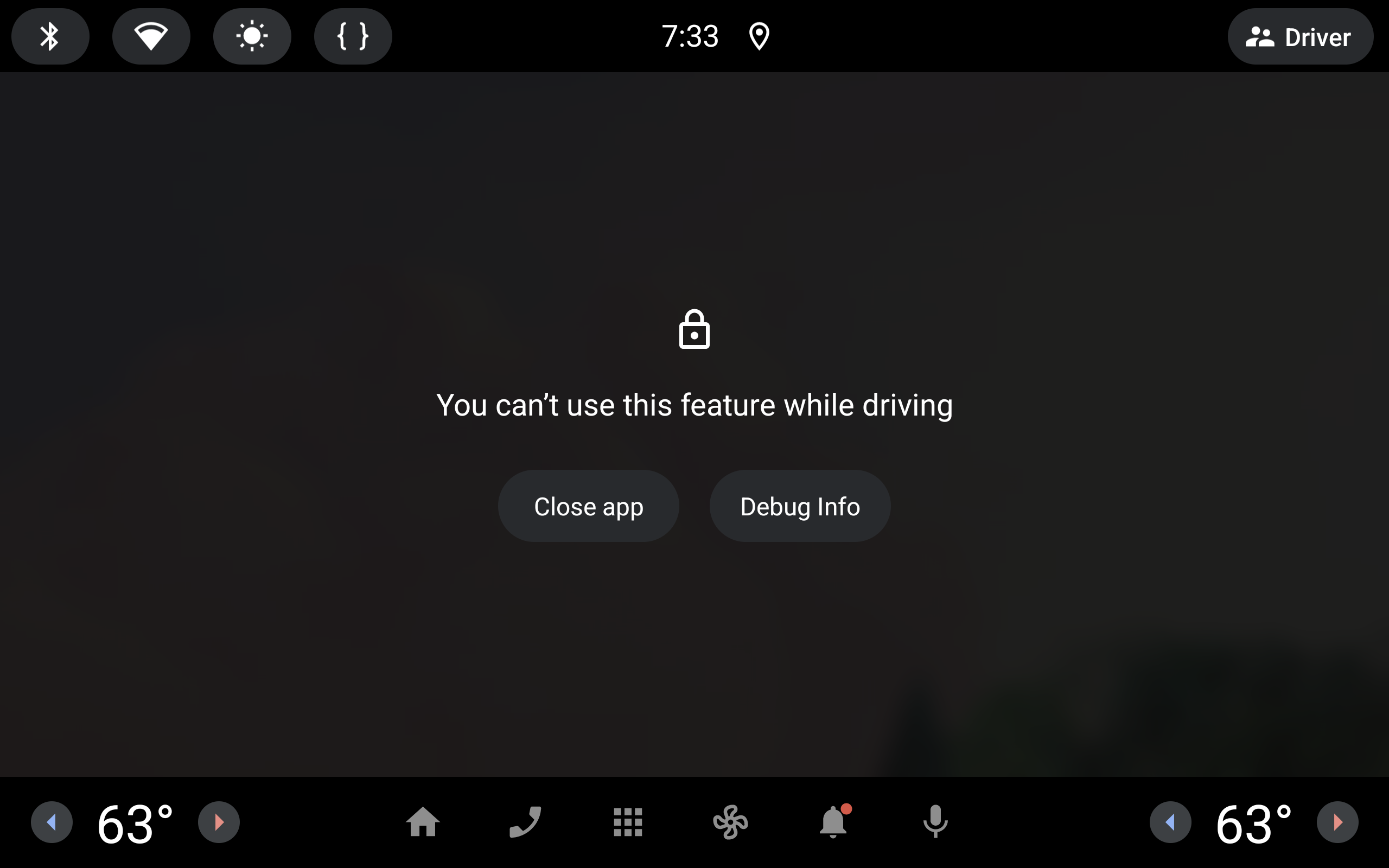 A atividade de bloqueio de atividade sendo mostrada em um app não marcado como
    otimizado para distração.