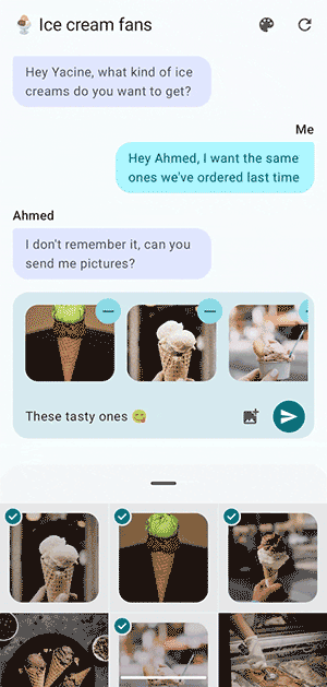 連続写真選択ツールの選択プロセスを示すアニメーション