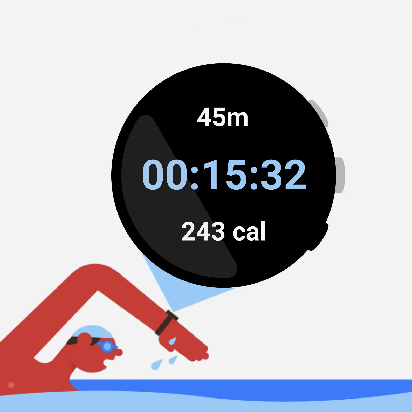 Exemple de bouton multifonctions dans une application de fitness