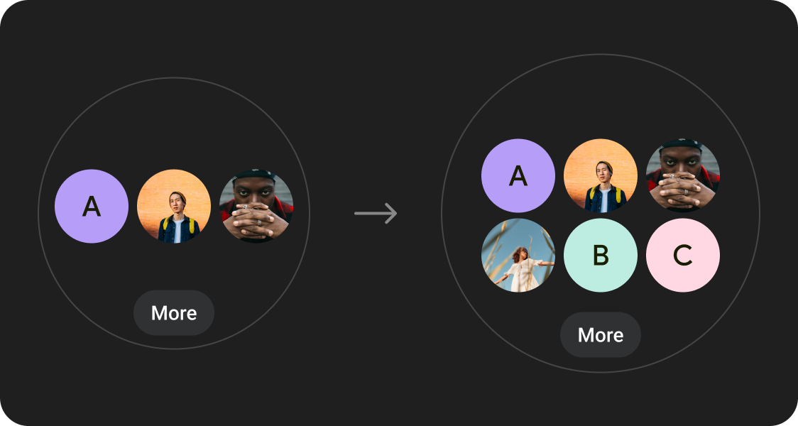 不同断点处的备选布局示例
