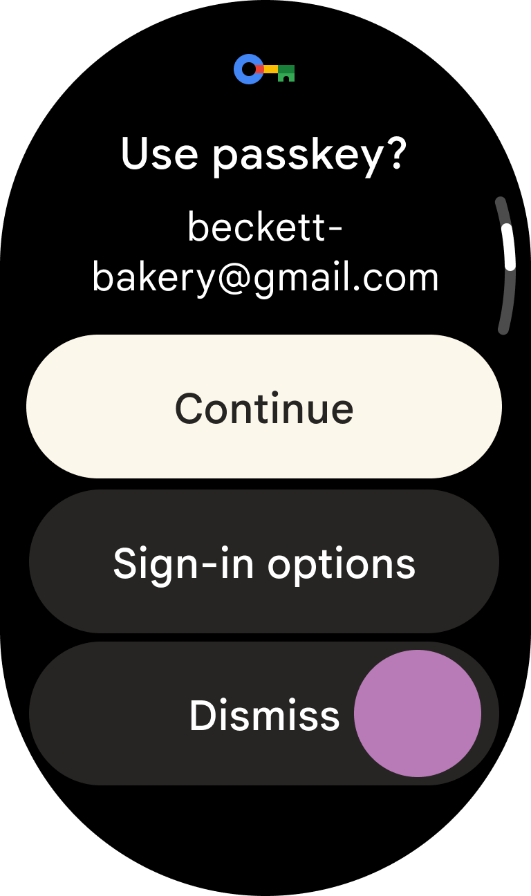 A user taps dismiss to navigate to backup authentication methods
