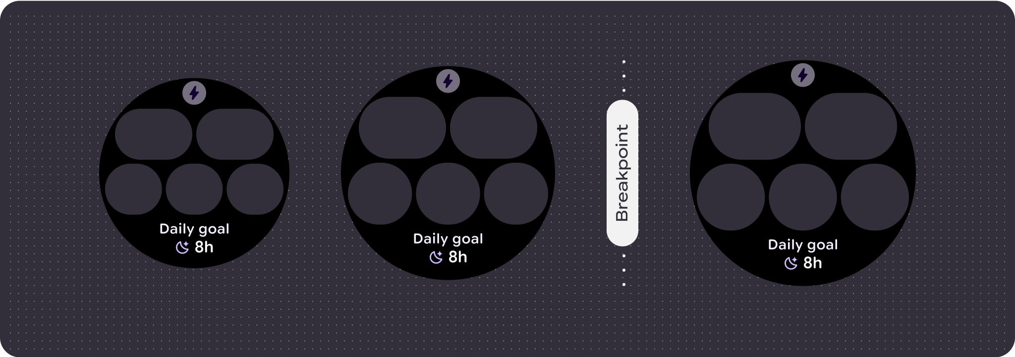 Bottom slot shows a fitness goal as text