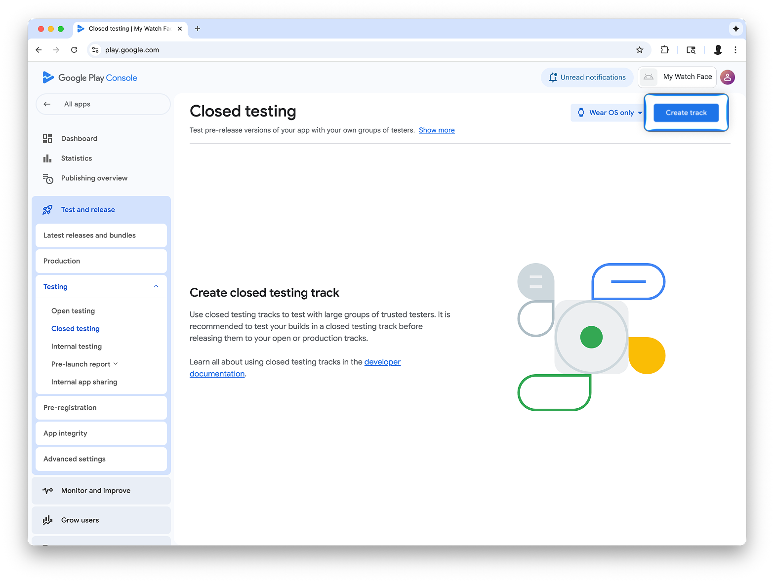 画面の右上付近にボタンが表示される