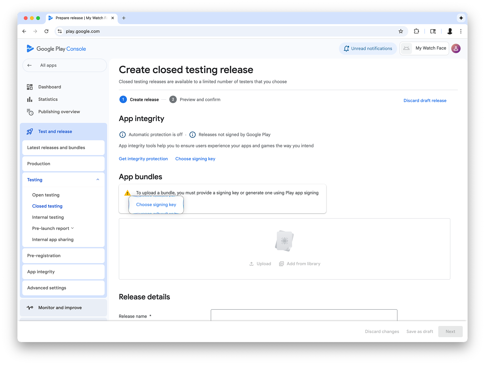 Tombol ada di bagian &#39;Paket Aplikasi&#39; di layar
