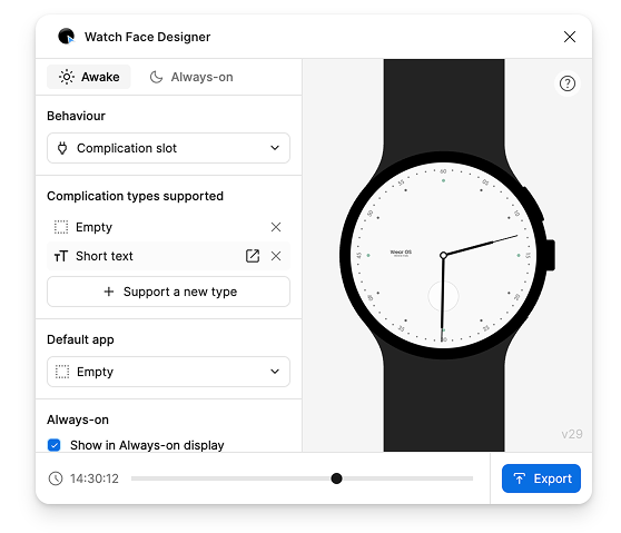 Complication types supported appears near the top middle part of the
    window