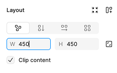 चौड़ाई और ऊंचाई के विकल्प, W और H लेबल वाले टेक्स्ट बॉक्स में दिखते हैं