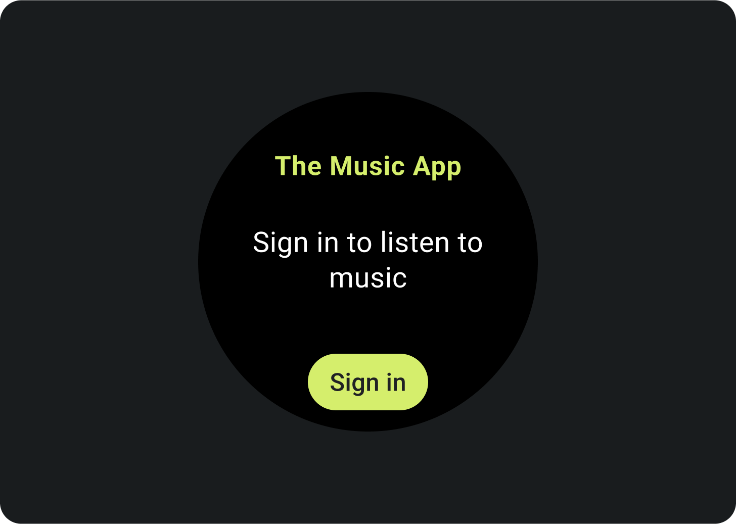 Ejemplo de estado vacío de acceso